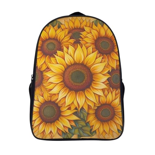 Mochila infantil 3D Sunflower para guardería de felpa con correa de pecho y tamaño de 40x28x16cm
