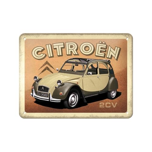 Nostalgic-Art Targhe Vintage, Citroen – 2CV – Idea Regalo per Accessori per Auto, in Metallo, Design Retro per Decorazione, 15 x 20 cm