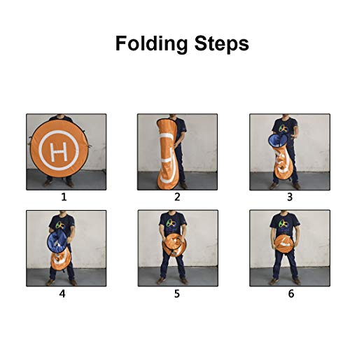 ApexOne Drohnen-Landeplatz, 55 cm, universell, tragbar, leuchtend, wasserdicht, faltbar, für RC-Drohnen-Hubschrauber… – Bild 8