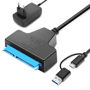Wowfast SATA USB Adapter, für Externen und Internen Festplatten 2,  & 3,  SSD/HDD SATA to USB Adapter Mit 12V 2A Netzteil Kompatibel mit Windows, Mac und Linux