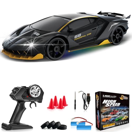 LFOLUSU Remote Control Car RC Drift Car 2.4GHz 1:24 4WD 15KM/H High Speed Racing Sport Car with LED...