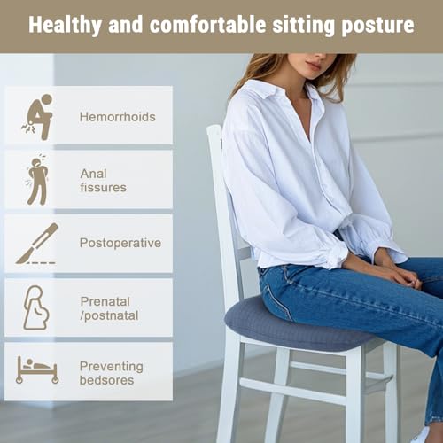 Donut Pillow for Bed Sores Tailbone Pain Relief Cushion, Cotton Butt Donut Cushion Breathable for Hemorrhoid, Pregnancy, Prostate and Surgery, Sitting Pressure Relief for Home, Office, Car