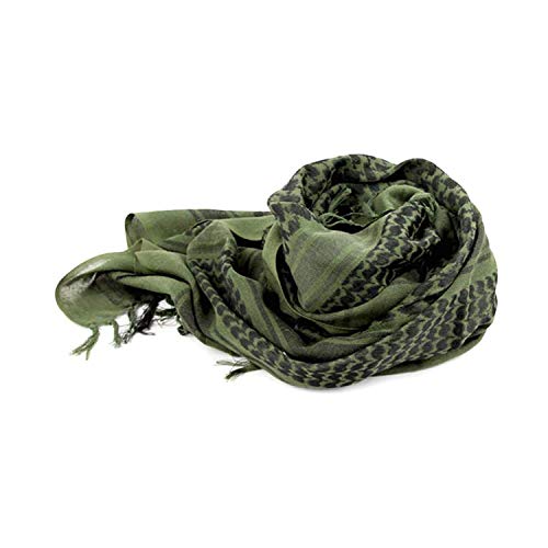 Luxns Military Shemagh Tactical Desert Scarf / 100% Cotton Keffiyeh Scarf Wrap For Men And Women/Black&Green 2Pack thumb #4