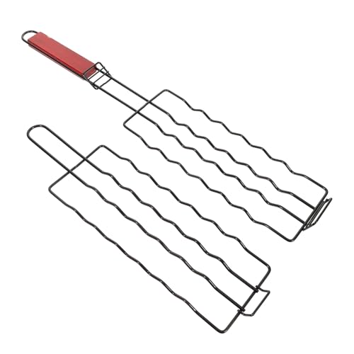 Levemolo Rejilla de Malla para Parrilla de Salchichas de Acero al Carbono Clip para Camping al Aire Libre y Asar Carnes