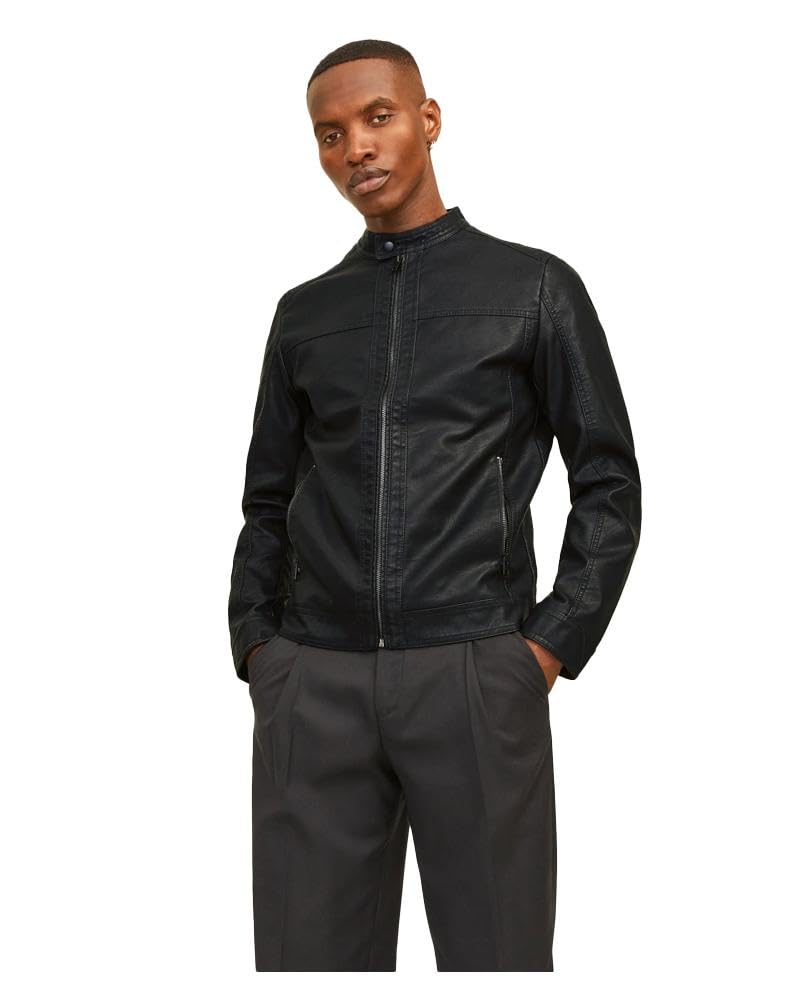 JACK & JONES Jjewarner Washed Pu Jacket Noos Jjewarner Noos - Giacca in poliuretano Uomo (Pacco da 1)
