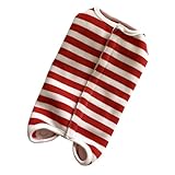 SOLUSTRE Anti Leck Genesungsanzug für Hunde Sterilisationskleidung mit Knöpfen Gestreifte Haustier Operationswestem Eng Anliegend und Wärmend für Postoperative Versorgung