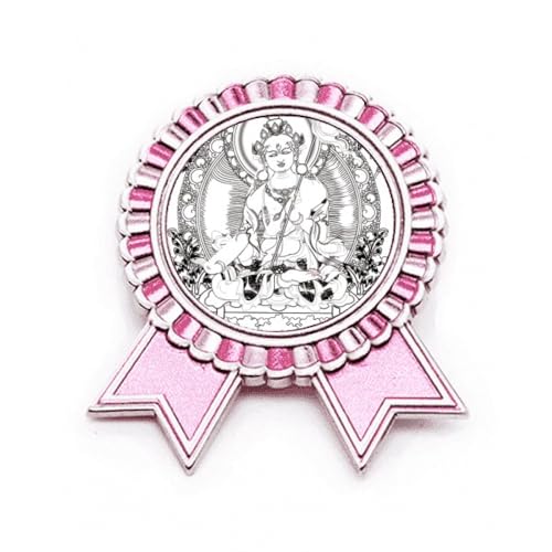 Broche Guanyin rose en métal taille M pour accessoire de mode