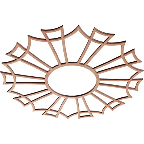 Image of Ekena Millwork 20 inchOD x 7 inchID x 1 /4 inchT Augustus Wood Fretwork Pierced Ceiling Medallion, Cherry