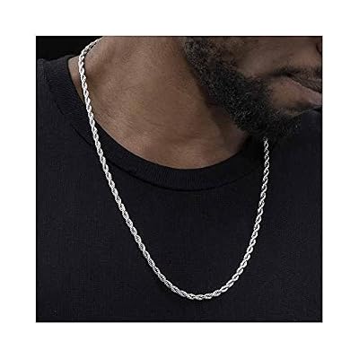 925 sterling silver necklace Diamond Cut Rope Chain Necklace, 5MM, 6MM, 7.5MM ,8.5MM- Mens Rope Chain, Sterling Silver Rope Chain Necklace For Men, Mens Rope Chain Bracelet,silver necklace made in italy
