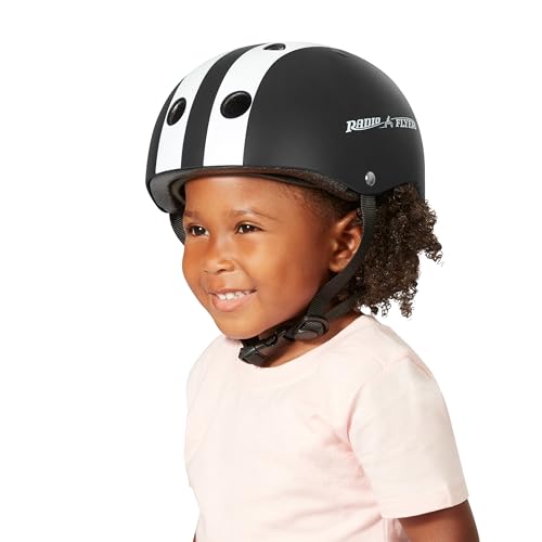 Radio Flyer Helmet, Black Child Bike Helmet, Kids Bike Helmet for Skating, Scooter, Bike, Toddler Helmet Black