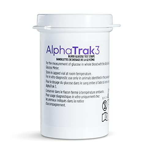 AlphaTRAK 3 Test Strips for Use 3 Blood Glucose Monitoring System for Cats, Dogs, and Horses 50 Test Strips