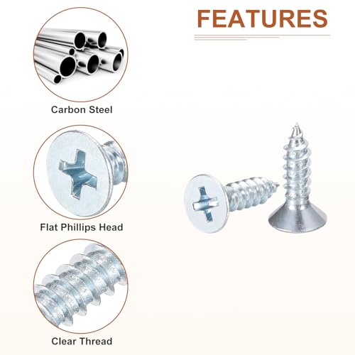 DTGN 100 tornillos autoperforantes 3.5x13 mm cabeza plana Phillips miniatura 4