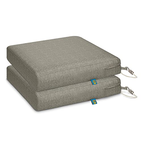 17 x 17 seat cushions - Duck Covers Weekend Water-Resistant Outdoor Dining Seat Cushion, 17 x 17 x 3 Inch, Moon Rock, 2 Pack, Patio Seat Cushions