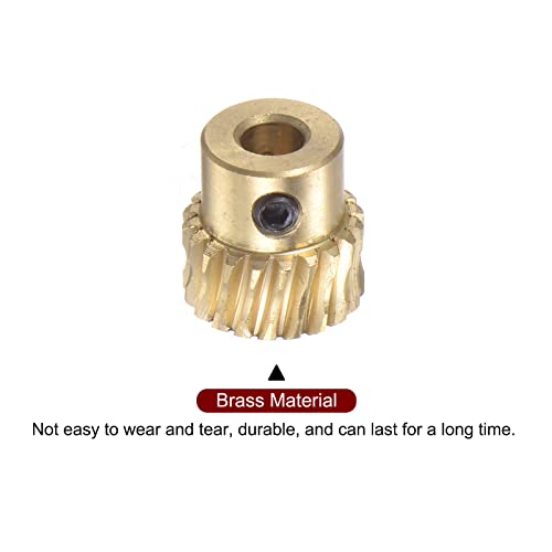 Image of HARFINGTON Worm Gear Set Brass 0.5 Modulus 20T 20:1 Reduction Rate 3mm Hole Diameter Right Rotate Drive Gear Box Wheel Shaft Kits