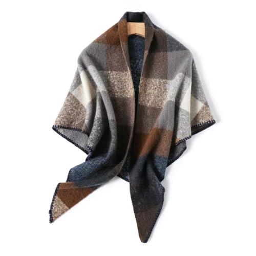 Womens Fall Winter Scarf Plaid Oversized Large Triangle Blanket Scarves Fashion Soft Shawl Wrap