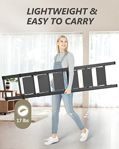 Soladder 6 Step Ladder, Folding Step Stool With Handgrip And Anti-Slip Wide Pedal, Portable Lightweight Aluminum Stepladder For Kitchen, Home, Library, Office (330 Lbs Capacity) - Black #TOP4