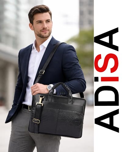 Image of ADISA Laptop Messenger Office Bag Briefcase for Work for Men (LB6056-BLA)