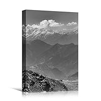Canvas Wall Art Expressive Landscape Chic Dramatic Duotone Hallway Landscape Mountain Photography - 12x18 inches