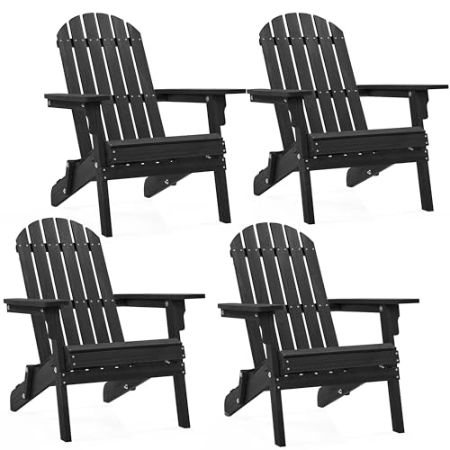 Yaheetech Folding Adirondack Chair Set of 4 Outdoor,...
