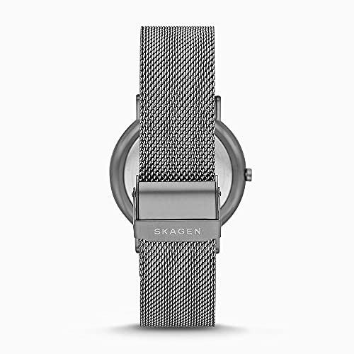 Skagen-Herren-Signatur-Dreizeiger-40-mm-Gehaeusegroesse-Edelstahluhr-und-Edelstahl-Netzarmband