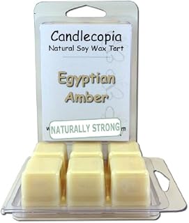 Candlecopia Egyptian Amber Strongly Scented Hand Poured Vegan Wax Melts, 12 Scented Wax