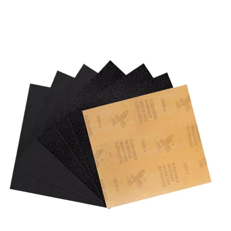 Papier Abrasif à Sec et à l’Eau, Carbure de Silicium 60–2000 Grains, 1–20 Feuilles, Bois Métal Céramique, Polissage Auto & Retrait Rayures(1200 mesh 20 pcs)