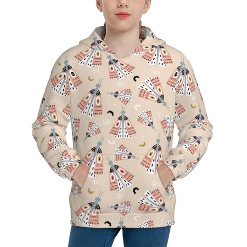 Colorful Moths Kid Hoodies Boys Sweatshirts Girls Pullover with Pocket