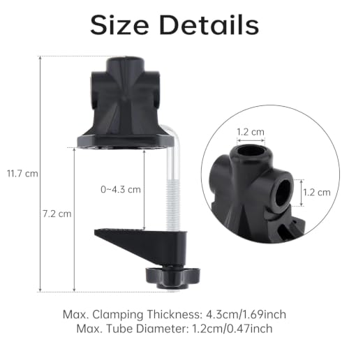 Image of Universal Clamp for Desktop Mount Holder, Replacement Bracket Clamp C-Clamp For Mic Stand /Table Lamp Desk