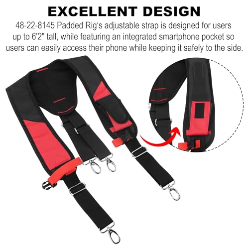 48-22-8145 Padded Rig Replace For Milwau-kee Tool Belt, 48-22-8145 Padded Suspension Rig Use1680 Denier Nylon and All Metal Hardware For Milwau-kee tool bag