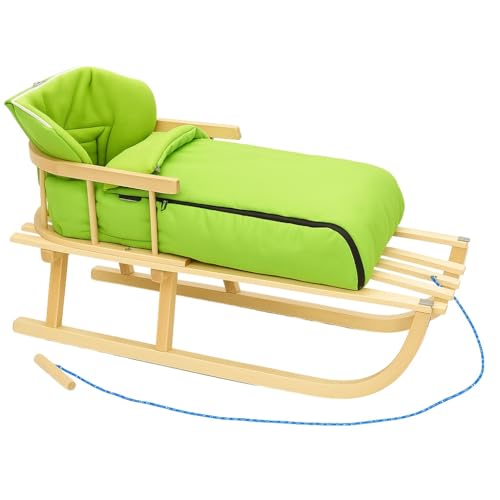 Holzschlitten Kinderschlitten Rodelschlitten Schlitten Klassischer aus...