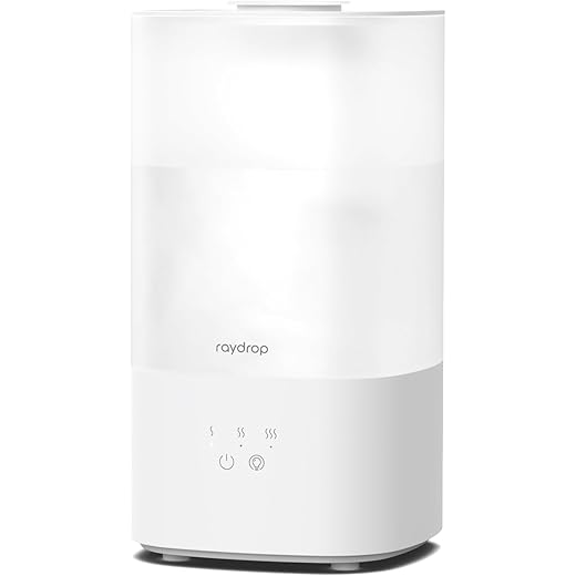 raydrop Humidifiers for Home, 2.5L Cool Mist Ultrasonic Humidifiers for Large Room & Bedroom, Top Fill Air Humidifier for Baby Nursery & Plants, Essential Oil Diffuser with Color Lights, Auto Shut-Off