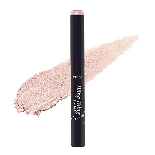 ETUDE Bling Bling Eye Stick Star 21AD | Long-Lasting Shadow with Blinding Glow and Soft Creamy Texture for Shining Eyes (Peach)