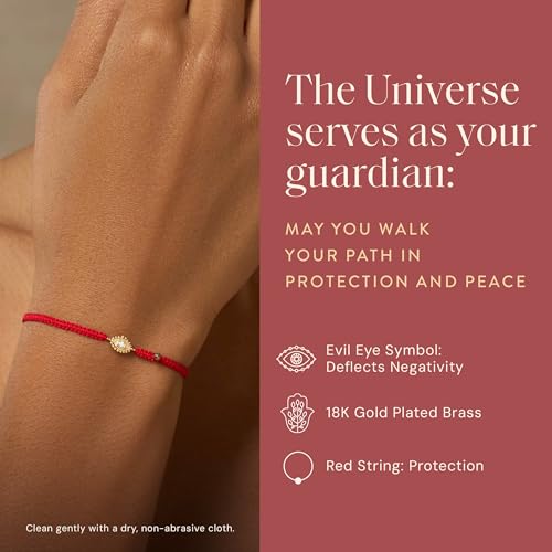 KARMA AND LUCK Powerful Protection, Red String Bracelet & Evil Eye Charm for Women with Genuine Gemstone, Size 5.5"-7.5”3