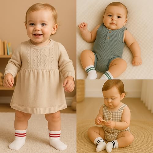 bistyle Baby Grip Ankle Socks 6 Pairs | Newborn Infant Toddlers Socks Organic Cotton | Kids Boys Girls Ankle3