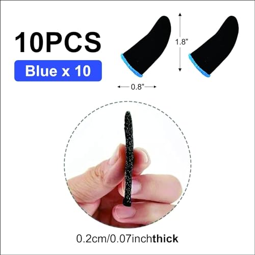 Image of CERLINK 10Pcs with Pouch Mobile Gaming Finger Sleeves Pubg Thumb Gloves Anti-Slip Sweat-Proof Professional Touch Screen Thumbs Finger Sleeve for Pubg Mobile Phone Game