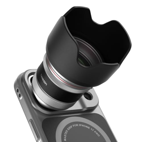 TELESIN 2X Telephoto Master Lens for iPhone 17 Pro with Hood, 105mm Authentic Portraits, 200mm Equivalent Optical Telephoto Extender, APP Pro EIS for Wildlife/Sports/Concert Portrait Photography
