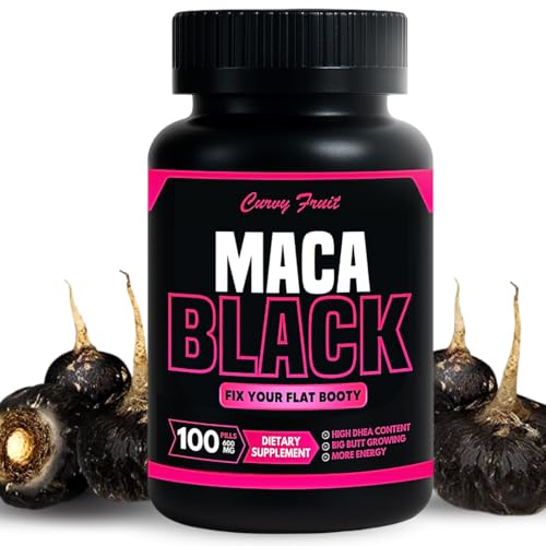 Genuine Black Maca Root Pills for a Big Butt Growing in Short time- 600 mg x 100 und (31 Days) by CurvyFruit