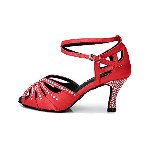 Image of TTdancewear Women Rhinestone Ballroom Dance Shoes Latin Salsa Performance Dance Shoes