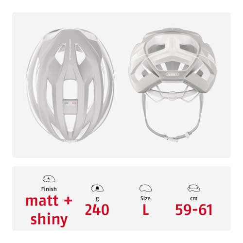 ABUS Casco StormChaser ACE para ciclismo de carretera, casco ligero para ciclismo de competición, cicloturismo y ciclocross, para hombre y mujer, talla L, Pure Grey - imagen 3