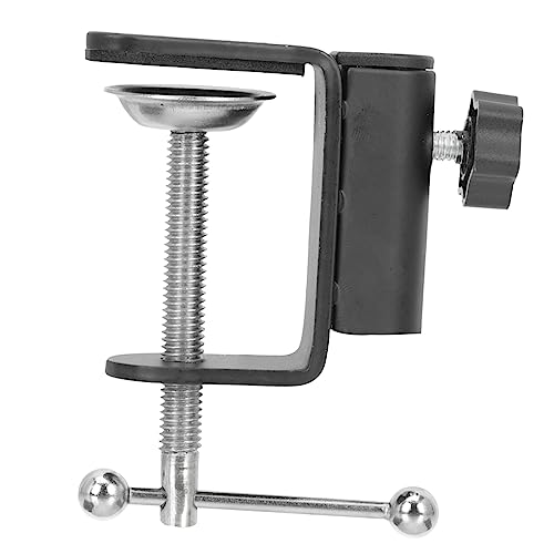 Toddmomy Alloy Microphone Holder Clamp Sturdy Desk Mount for Secure Mic Installation for Recording Stations and Workstations Protects Desktop Surface From Scratches