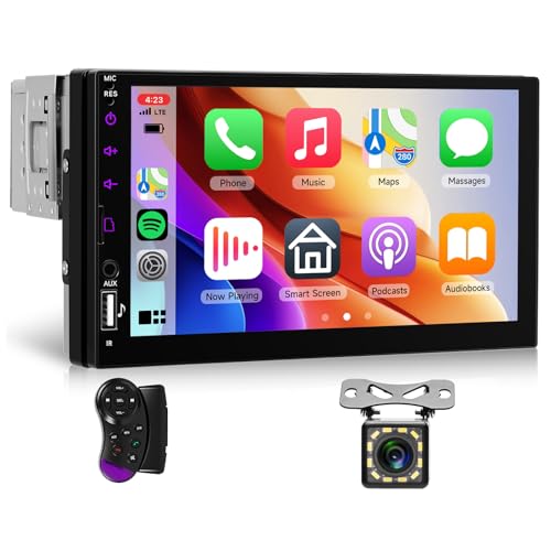 Hodozzy Autoradio 1 Din Carplay sans Fil Android Auto, LCD Écran Tactile 7 Pouces 1 Din Bluetooth Poste Voiture Radio avec MirrorLink, Radio...