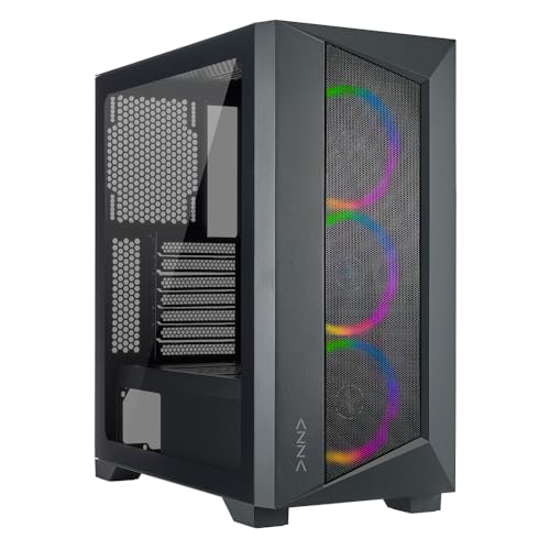 Gabinete para PC AZZA CSAZ-460A Octane A, Torre Media ATX para Gaming, Negro miniatura 1