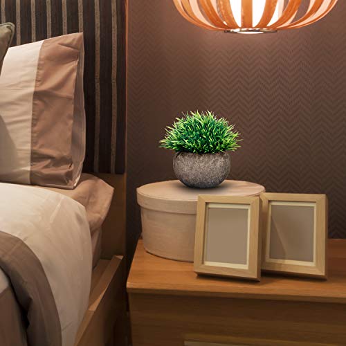Odom Artificial Plants 2 Pcs, Small Fake Plants Bathroom Decor, Mini Potted Plastic Green Grass, Faux Plants Plastic Greenery For Farmhouse Home Kitchen Shelf Office Desk Decorations #TOP7