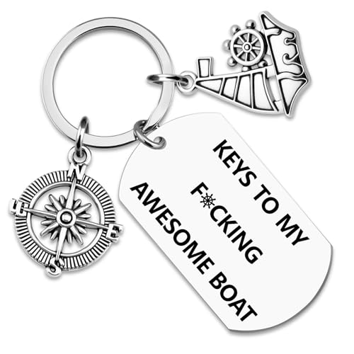 Boat Keychain Cool Gifts for Boat Owners Boats Gifts for Men Women Keys to My...