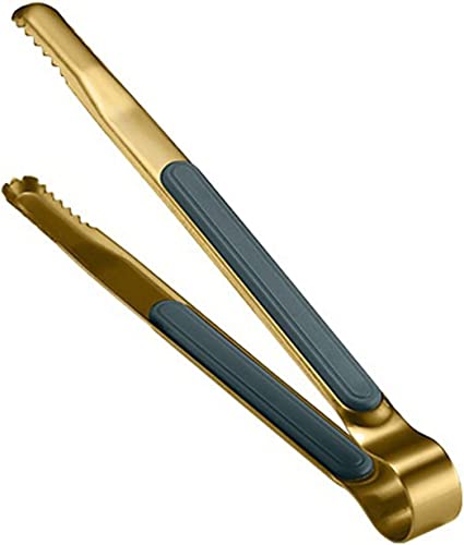 YPOSPDD Pinzas de Cocina Golden Extended Food Clip Pinzas Antideslizantes for Barbacoa Ensalada de Ice Cube Bead Parrilla Abrazadera Cocina Cocina Herramientas for Servir Pinzas