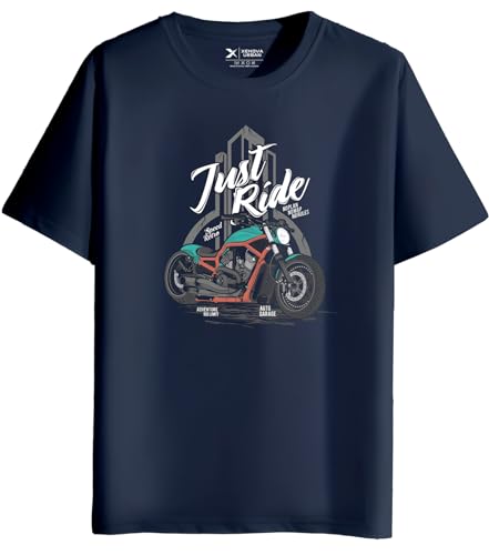 Image of XENOVAURBAN Men's Regular Fit Printed Round Neck Cotton T-Shirt | Graphic Printed Casual Wear Unisex Fit XS to 3XL Tshirt RN-BIKE2