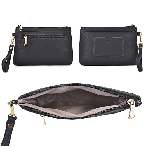 Dasein Women Barrel Handbags Fashion Satchel Bags Top Handle Shoulder Purses Vegan Leather Work Tote (Buffalo Black) - Thumbnail 7