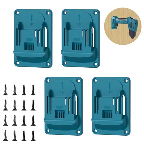 SIXHAOBU 4 Pièces supports muraux pour outils électriques pour Makita 18 V, Porte Outils Mural, Support de Machine pour Outils de Perçage avec 16 Vis,Pour atelier, garage, 14,4/18 V