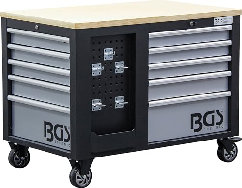 BGS 4199 | Werkstattwagen | 2 x 5 Schubladen | 1 Schrank | leer | abschließbar | massives Metall