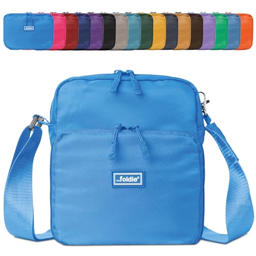 The Foldie Crossbody Sling Bags for Women - Smart Foldable Crossbody Bags for Travel, Work & Everyday Use - Anti-theft Sling Bag with RFID Protection - Premium Water Repellent Crossover Bag - Azure